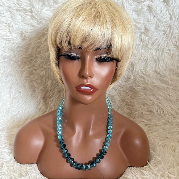 Handmade Aqua Teal Blue Glass Bead Necklace Set - Picture 13 of 16